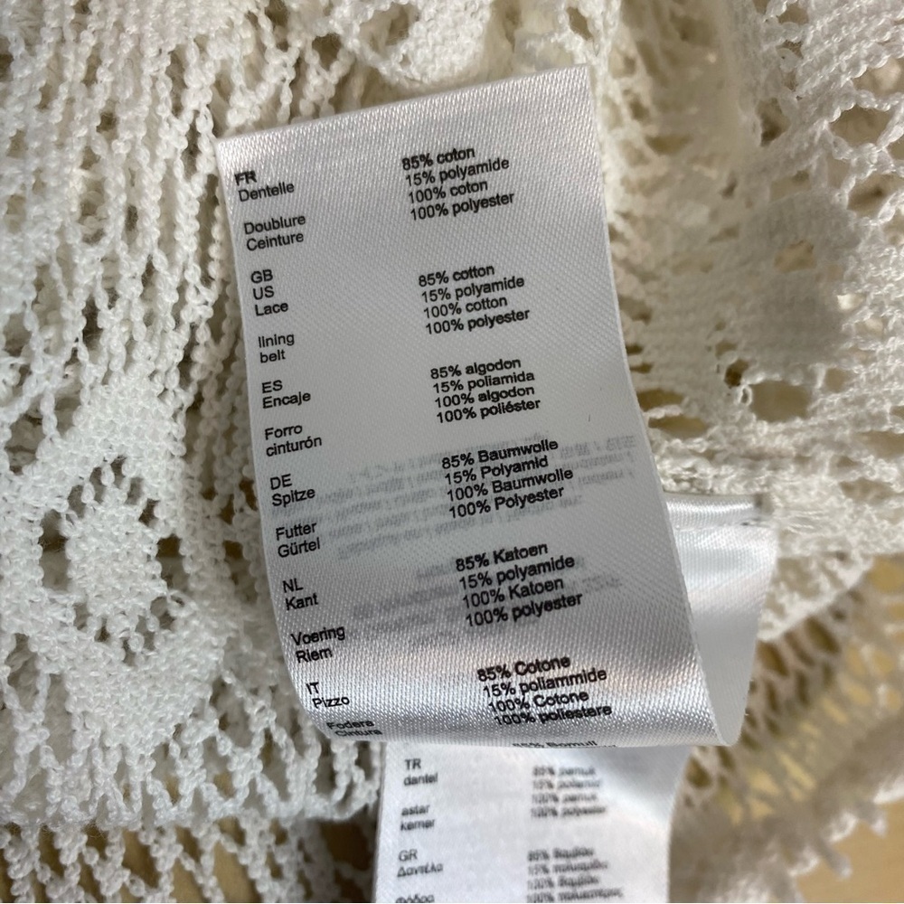 MAJE • Limba open knit high neck ruffle crochet sweater in ecru - Picture 10 of 16